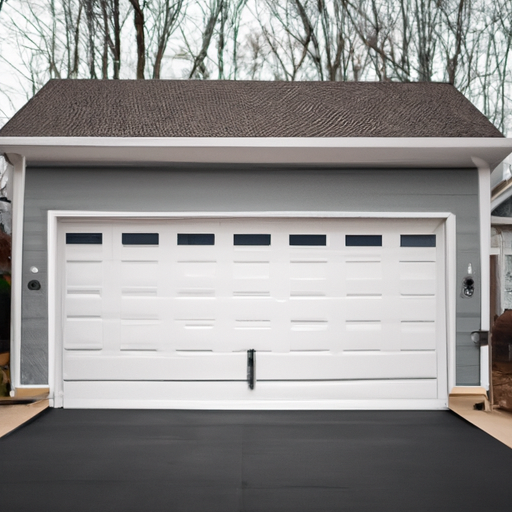 Suburban East Brunswick home with a closed modern garage door, driveway, and visible hardware; no people.